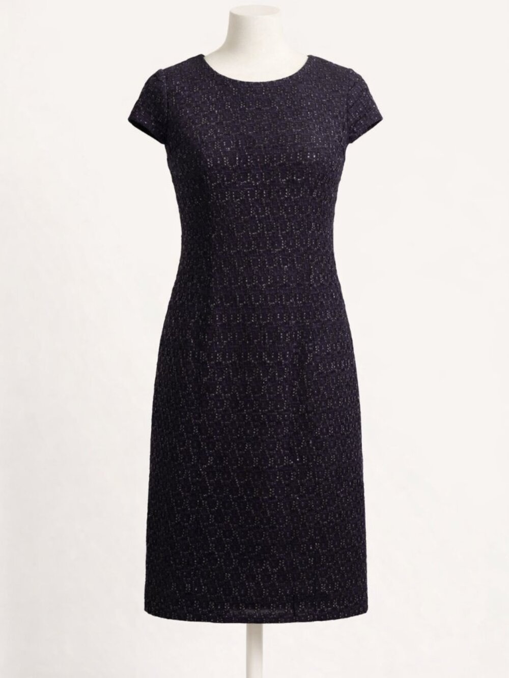 Suzi Chin Sheath Lace Dress - Size 2 - Navy - EUC